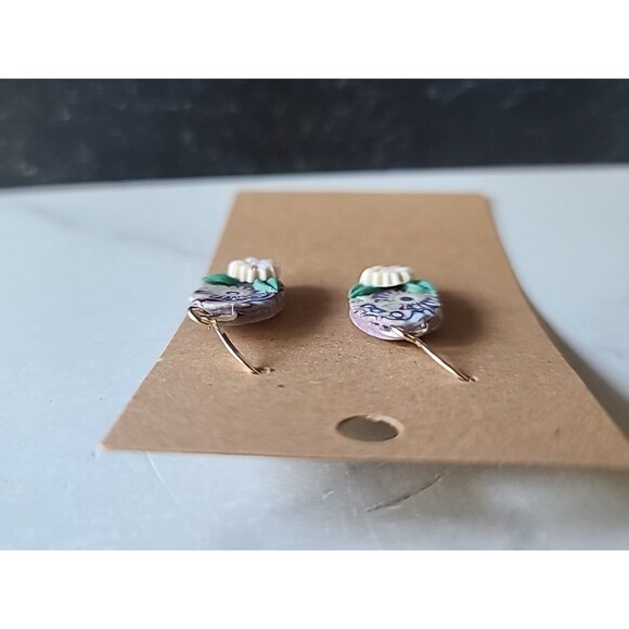 Polymer Clay Floral Dangling Earrings New - Picture 7 of 10